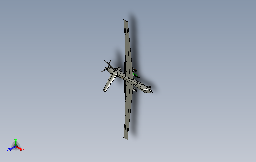 MQ-9无人机3D数模图纸CATIA设计附IGSSTEP