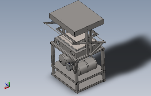 pull-caster真空成型机3D数模图纸Solidworks设计