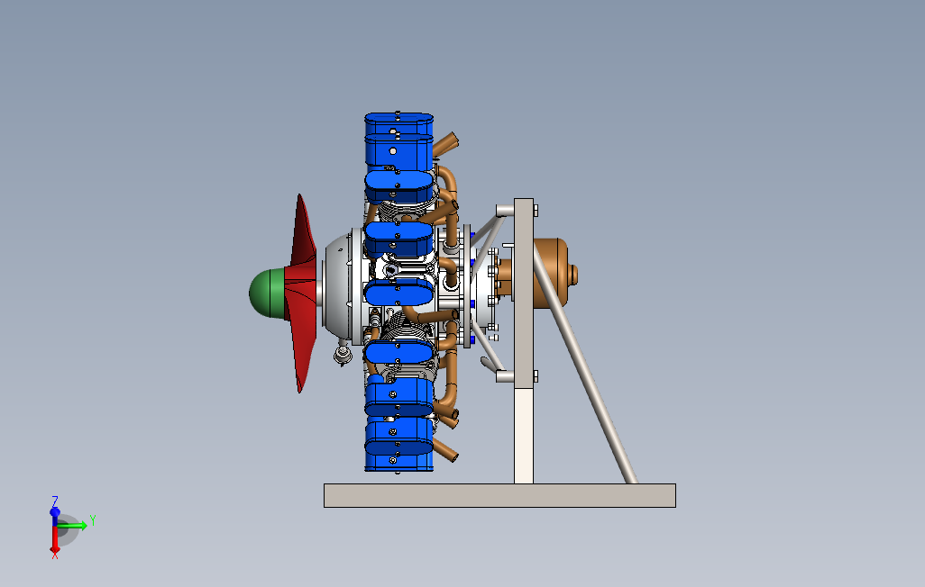 Radial9汽缸星形发动机3D数模图纸Solidworks设计附工程图