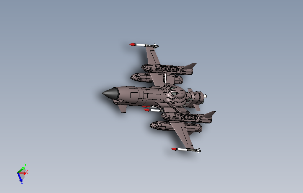 Rebel科幻无人机战斗机模型3D图纸Solidworks设计