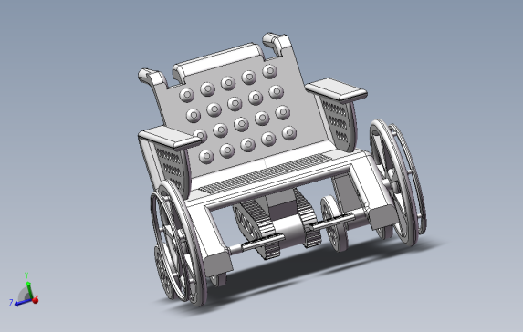 老年自动上下楼梯轮椅3D模型图纸Solidworks设计