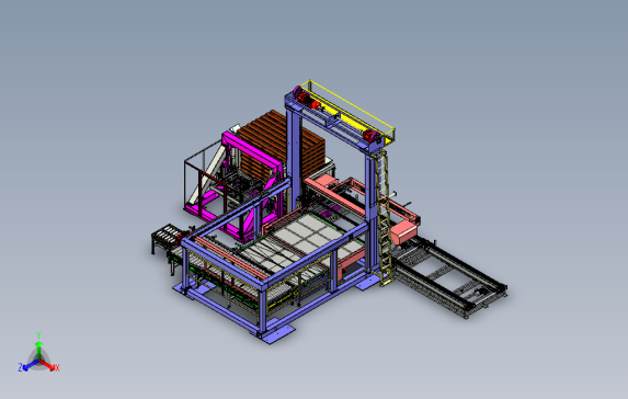 龙门码垛机3D图纸Solidworks设计0