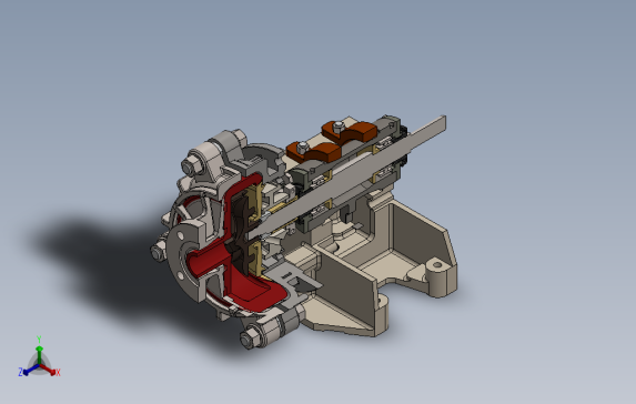 半剖离心泵结构3D模型图纸Solidworks设计1491