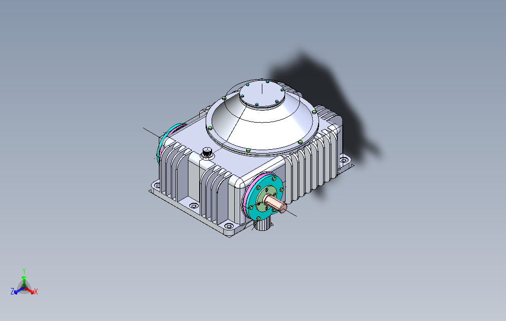 带安全离合器蜗轮箱模型3D图纸IGS格式0