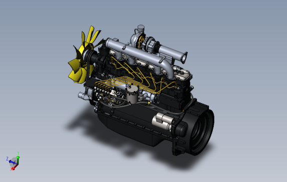 柴油机MMZD-260柴油发动机模型3D图纸Solidworks设计1