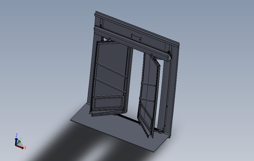 公交自动门详细3D模型图纸Solidworks设计0
