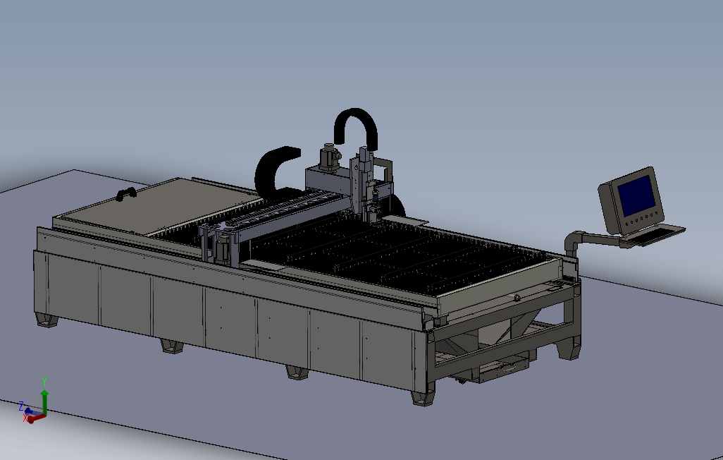 激光切割机（齿条式）3D模型图纸Solidworks设计0