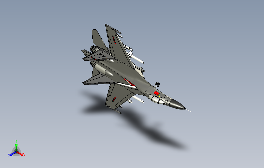 歼-11战斗机模型3D图纸UG设计0