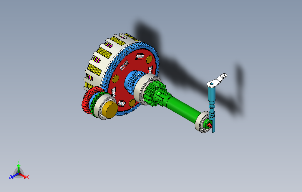 摩托车离合器原理模型3D图纸STP格式0 主视图