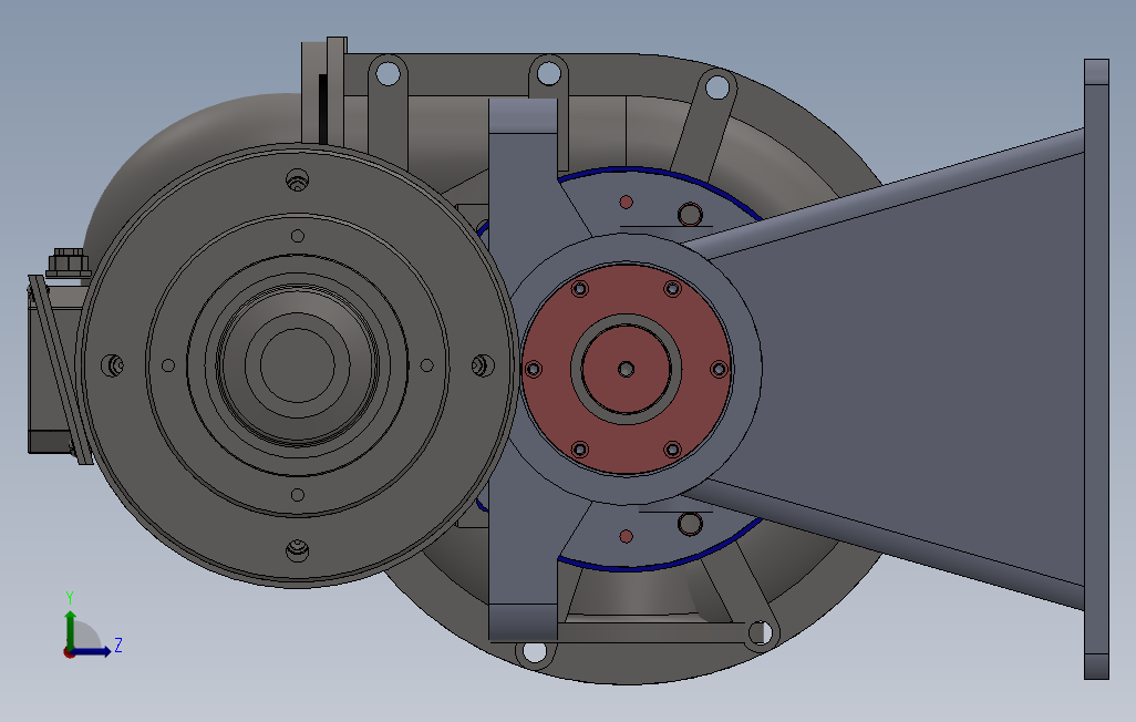 泥浆泵3D数模图纸Solidworks设计附IGS0 左侧视图