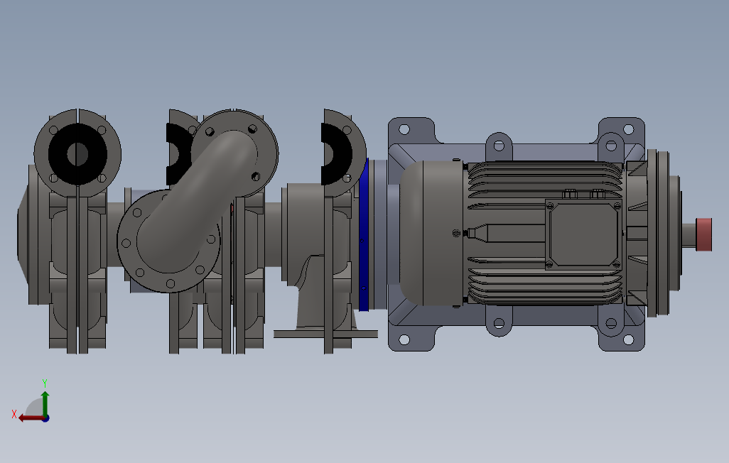 泥浆泵3D数模图纸Solidworks设计附IGS0 背面视图