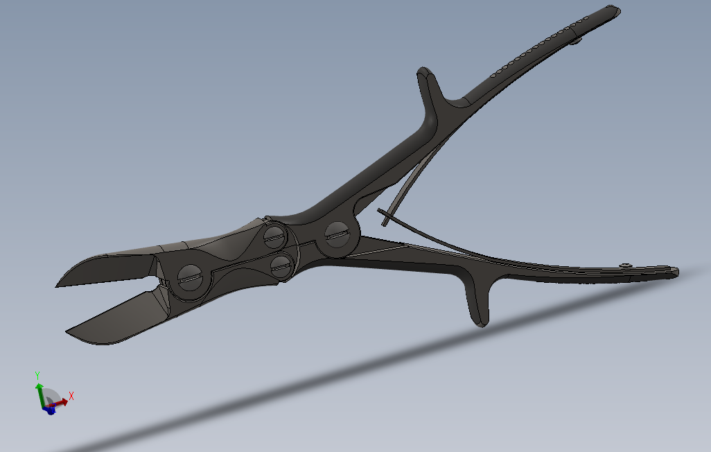 普通骨剪截骨钳3D模型图纸Solidworks设计0