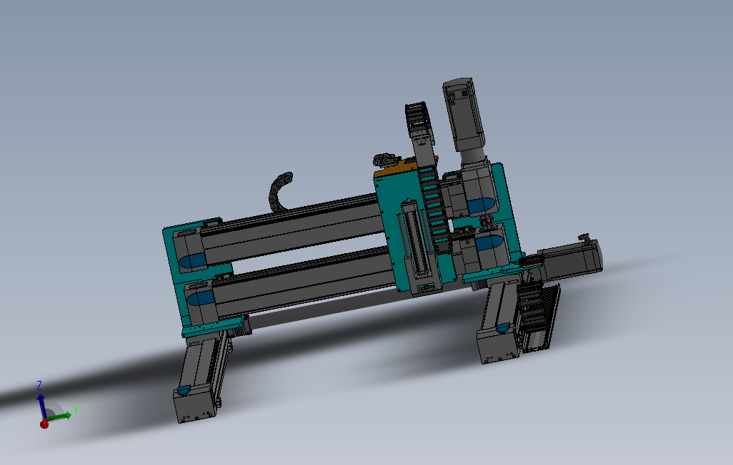 三轴龙门机器人3D图纸Solidworks设计附STP格式0