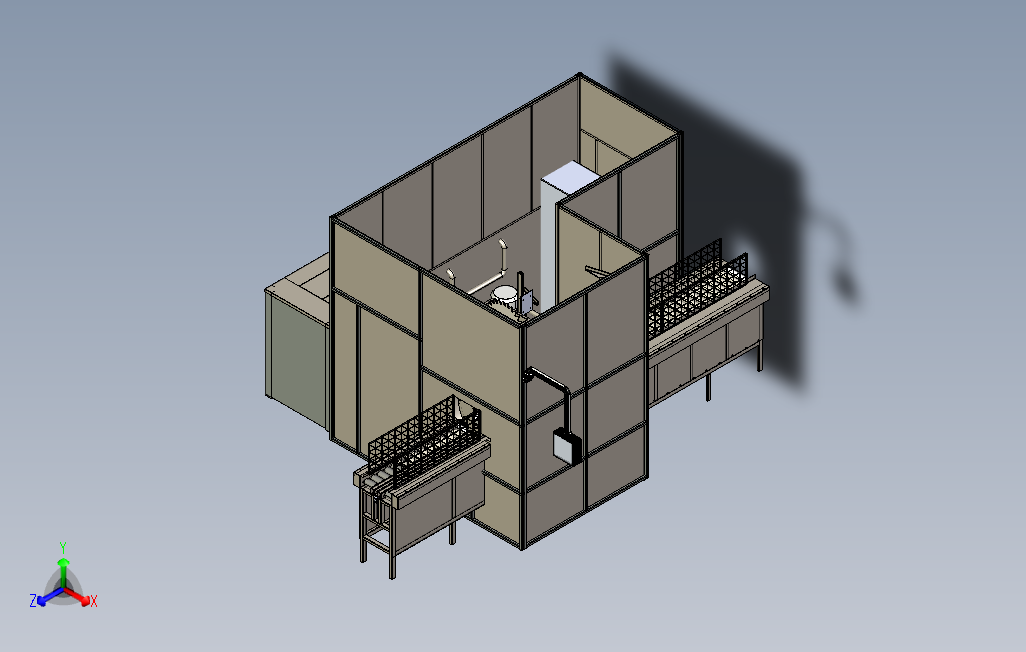 旋转工业洗衣机设备3D图纸STEP格式0 主视图