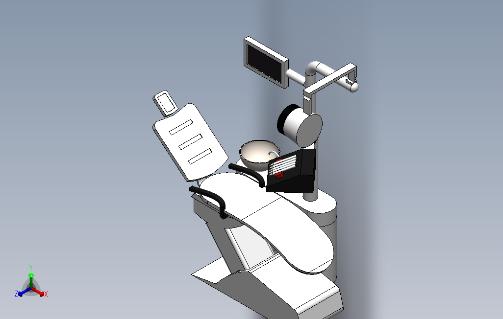 牙科专用椅三维建模图纸solidworks设计单个sldprt0