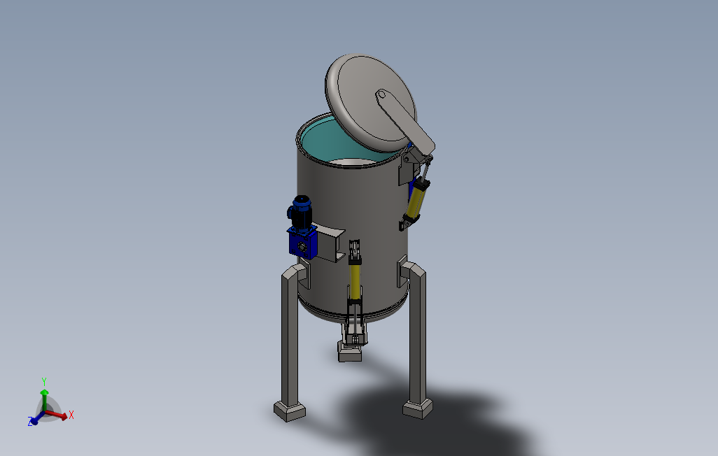 医疗垃圾粉碎机3D数模图纸Solidworks设计0