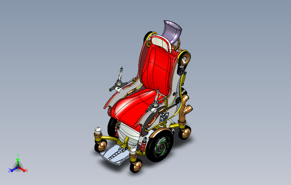 蒸汽朋克电动轮椅3D模型图纸UGNX设计0