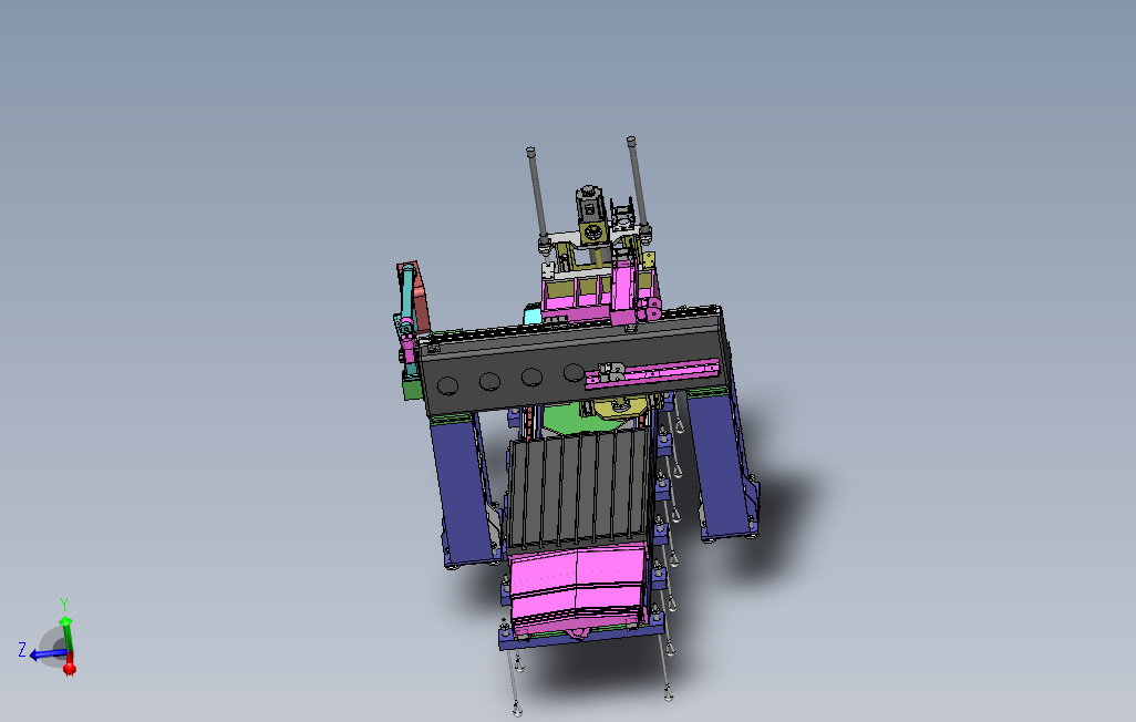 重型龙门加工中心CNC三维建模图纸Solidworks设计0