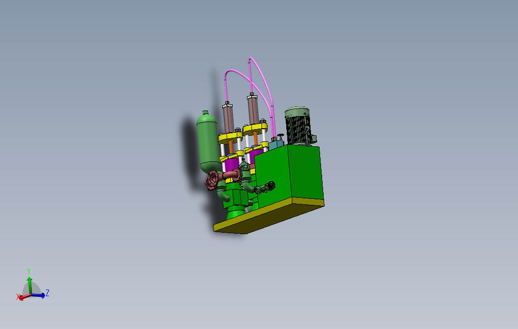 柱塞泵YB-250D三维模型图纸SOLIDWORKS设计0