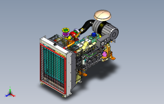 247KW柴油机发动机模型3D图纸IGS格式