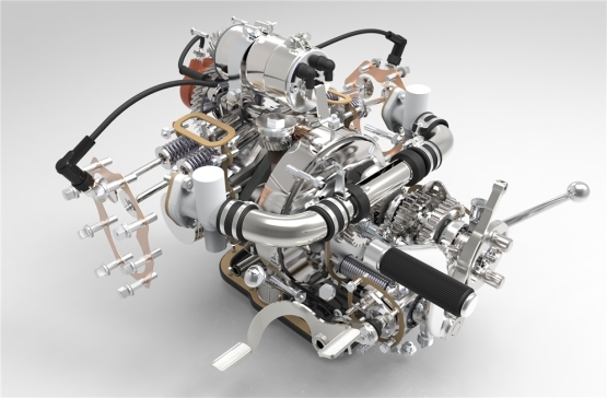 7201发动机总成3D模型图纸SolidWorks设计附IGS格式数模