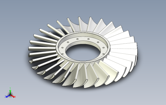 AB整体叶盘涡喷发动机3D建模