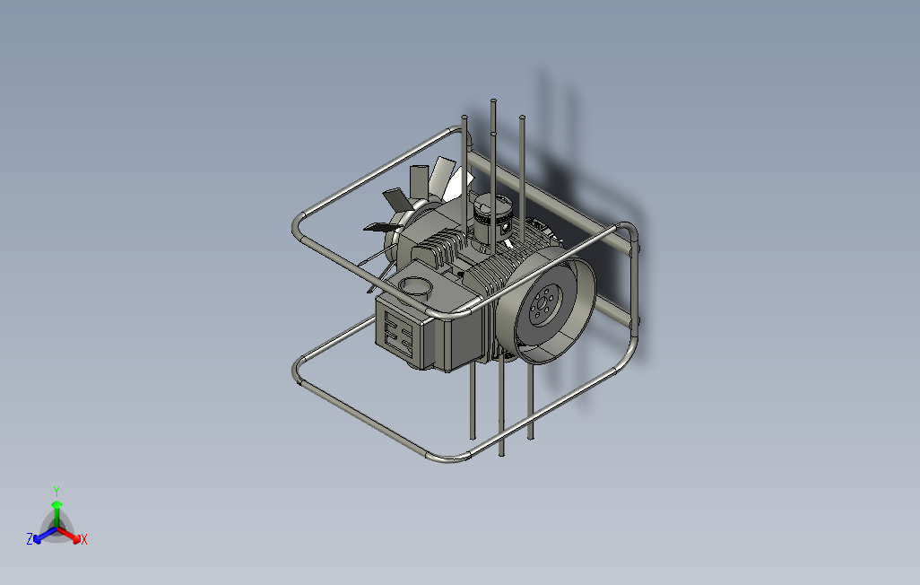 Boxer双缸发动机3D数模图纸STP格式