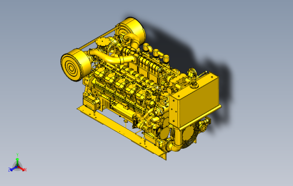 g3512发动机模型3D图纸STEP格式