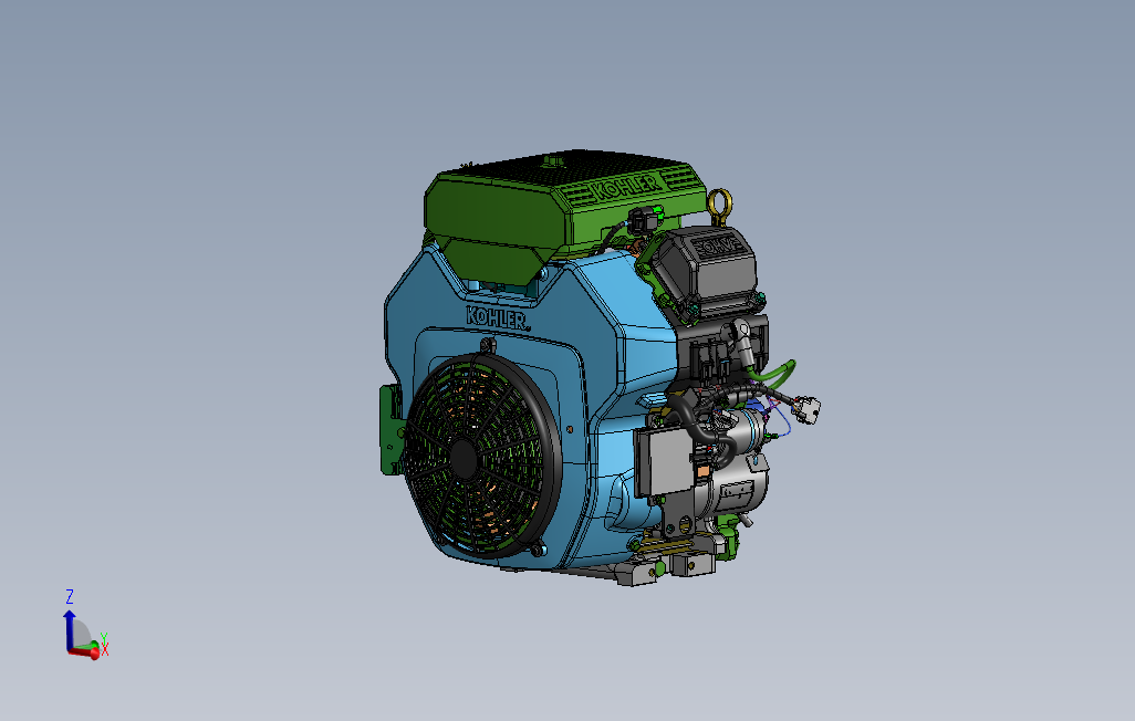 Kohler发动机造型三维建模图纸solidworks设计