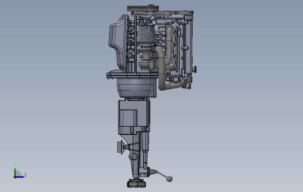 LocostZetec赛车发动机三维建模图纸solidworks设计 左侧视图