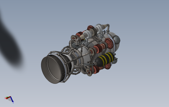 PegususMK3火箭发动机模型三维建模图纸solidworks设计