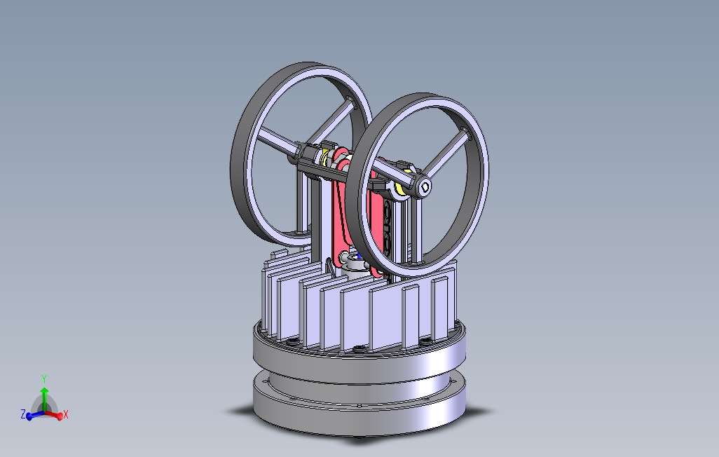 POLOTECH斯特林发动机模型3D图纸Solidworks设计