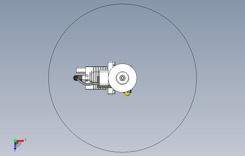 ryobi-31ccm微型发动机3D图纸INVENTOR设计附STP格式 俯视图