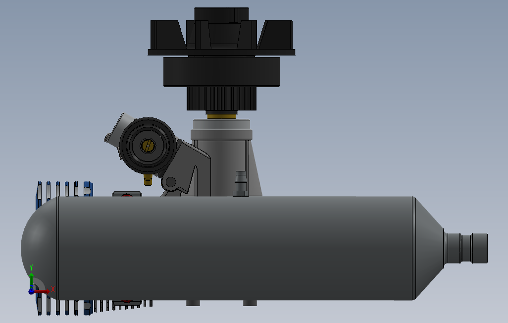 Supertigreg51航模引擎三维建模图纸solidworks设计 正面视图