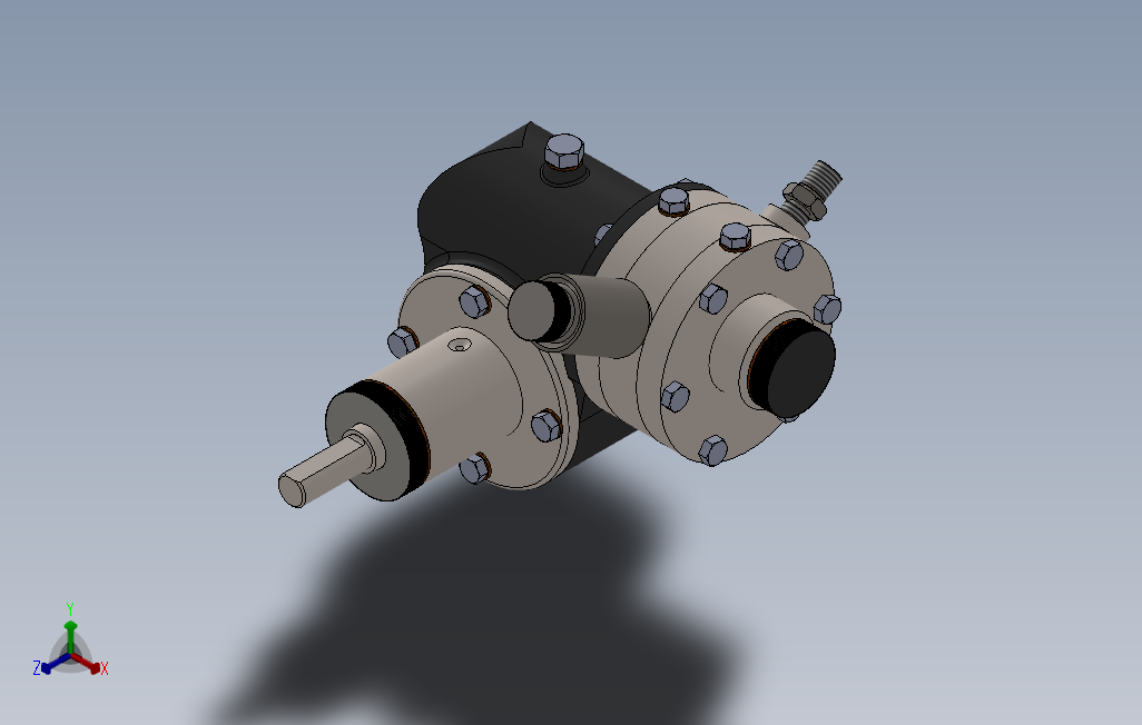 带减速器的气动马达三维建模图纸solidworks设计