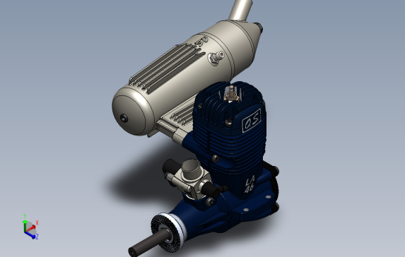 简易O.S.MAXLA.46发动机三维建模图纸solidworks设计
