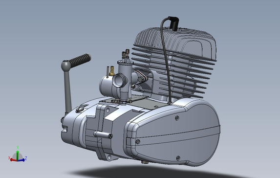 W2A摩托车发动机模型3D图纸STEP格式0