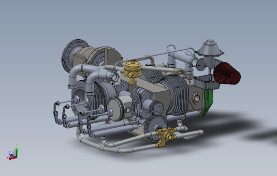 飞机活塞引擎rotax912机械设计参考资料3D建模0