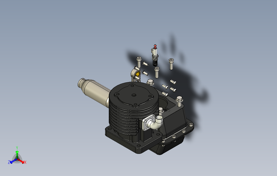赛车小动力发动机3D模型图纸STEP格式0