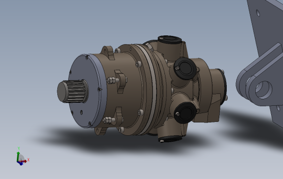 四缸星型液压马达发动机三维建模图纸SOLIDWORKS设计机械参考0