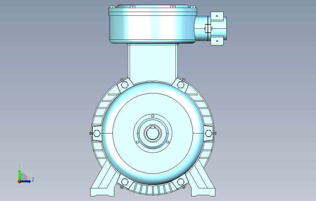 YB3型电机-B3-315-355[YB3-315L1-2]_STEP_模型图纸下载 – 懒石网