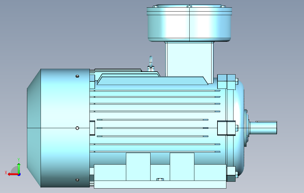 YB3型电机-B3-315-355[YB3-315L1-2]_STEP_模型图纸下载 – 懒石网