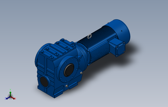 SAZ77小法兰空心轴安装斜齿-蜗轮蜗杆减速机[SAZ77-YVE0.55-6P-165.75-M5-0°-B]