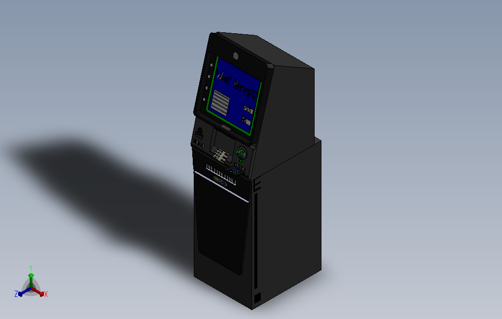 ATM机_SOLIDWORKS 2011_模型图纸下载 – 懒石网