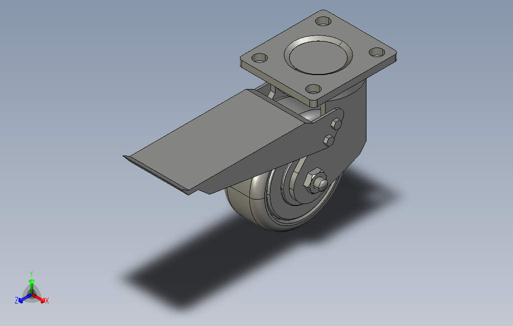 5寸重型高品质尼龙平底平刹脚轮[5寸重型高品质尼龙平底平刹脚轮-125]