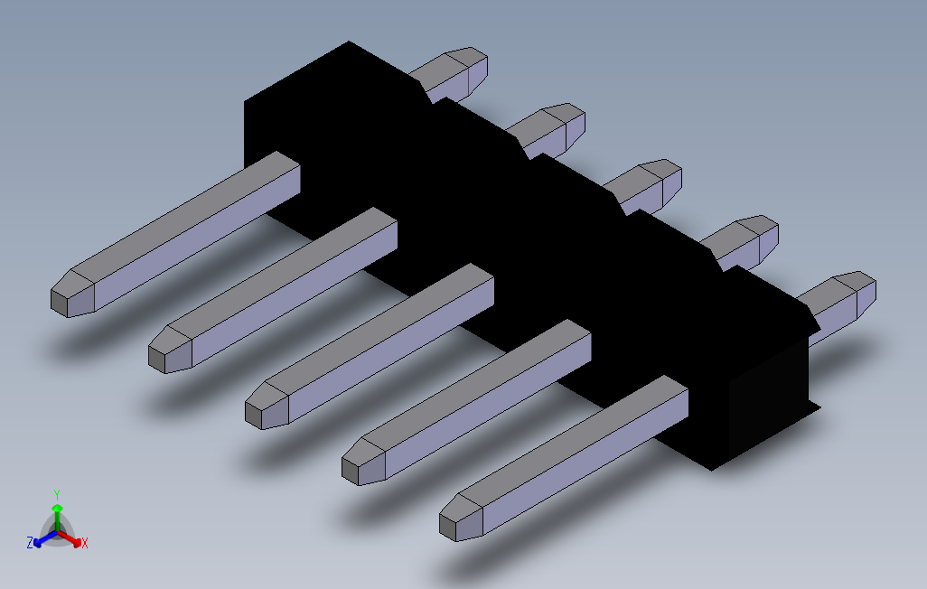 Header2_54Vertical5x_SOLIDWORKS 2008_模型图纸下载 – 懒石网