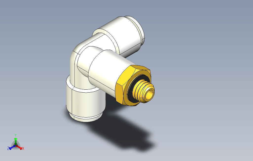 快速接头KQ2D外螺正三通接头[KQ2D04-M6].step