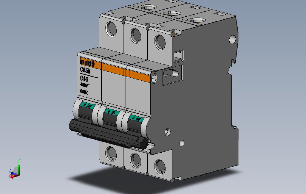 施耐德开关断路器multi9-C65N-C16-3P.SLDPRT