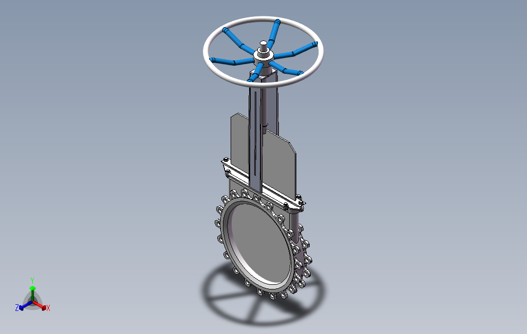 闸阀DN450_SOLIDWORKS 2012_模型图纸下载 – 懒石网