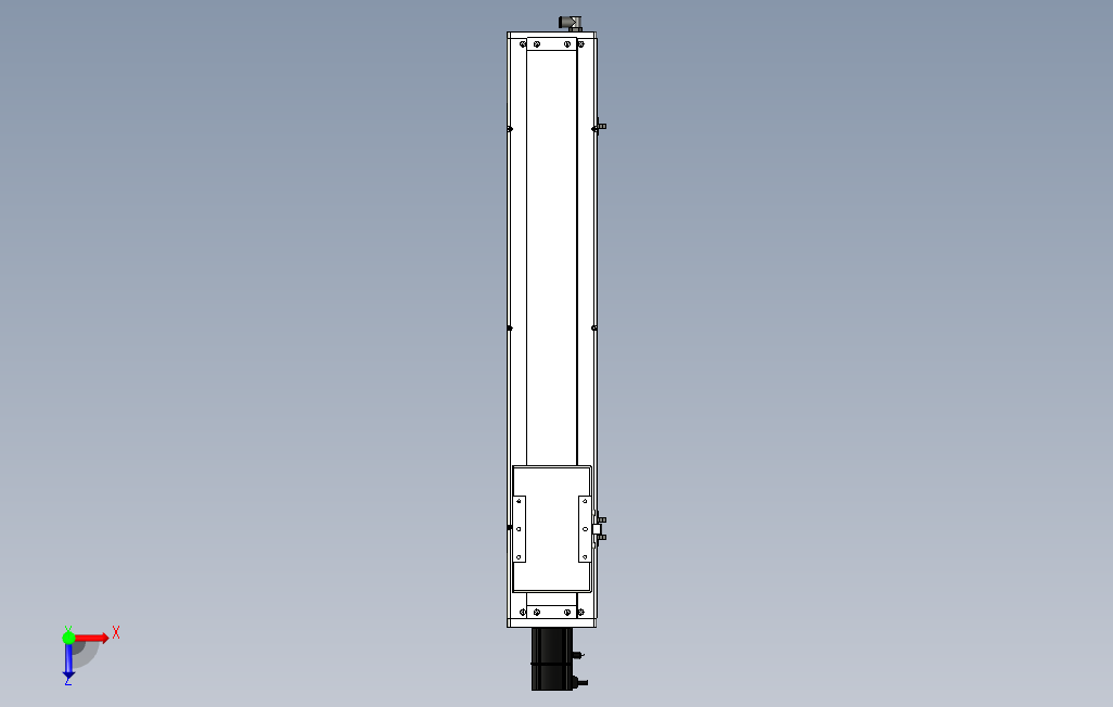 SCS14-600-BC-200W滚珠花健、支撑座、滚珠丝杠、交叉导轨、直线模组.stp 俯视图